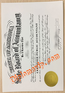 State of Arizona CPA certificate, fake State of Arizona CPA certificate