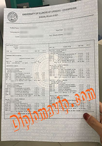 University of Illinois transcript, Fake University of Illinois transcript